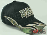 BASS OUTDOOR SPORTS FISHING FLAME CAP HAT BLACK
