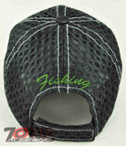 NEW! BASS GO FISH FISHING MESH CAP HAT N1 BLACK