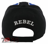 NEW! REBEL PRIDE CROSS FRAG SIDE BALL CAP HAT BLACK