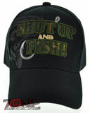 NEW! BASS SHUT UP AND FISH FISHING CAP HAT N2 BLACK