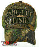 NEW! BASS SHUT UP AND FISH FISHING CAP HAT N2 CAMO