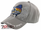 NEW! OUTDOOR SPORTS SWORDFISH FISHING MARINE BALL CAP HAT GRAY