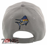 NEW! OUTDOOR SPORTS SWORDFISH FISHING MARINE BALL CAP HAT GRAY