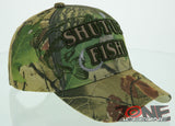 NEW! BASS SHUT UP AND FISH FISHING CAP HAT NW CAMO