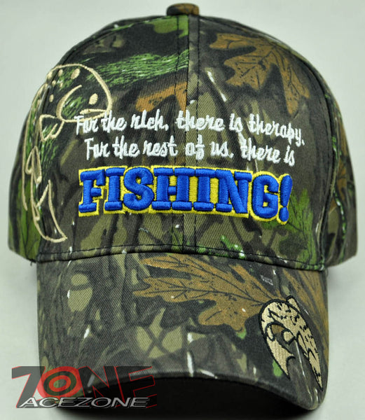 FOR THE RICH THERE IS THERAPY, FOR THE REST OF US,THERE IS FISHING SPORT CAP HAT