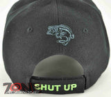 WHOLESALE NEW! SHUT UP AND FISH FISHING CAP HAT BLACK