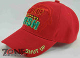 WHOLESALE NEW! SHUT UP AND FISH FISHING CAP HAT RED