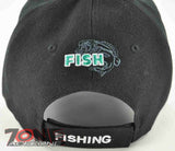 BORN TO FISH FORCED TO WORK FISHING CAP HAT BLACK