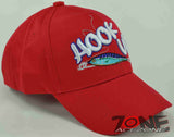 HOOK UP! W/SILVER YARN FISHING CAP HAT RED