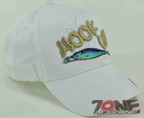 HOOK UP! W/SILVER YARN FISHING CAP HAT WHITE