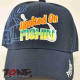 NEW! HOOKED ON FISHIN FISHING CAP HAT NAVY