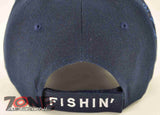 NEW! HOOKED ON FISHIN FISHING CAP HAT NAVY