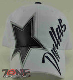 NEW! TEXAS DALLAS STAR CAP HAT W/LEATHER WHITE
