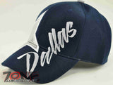 NEW! TEXAS DALLAS STAR CAP HAT W/SILVER LEATHER NAVY