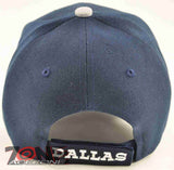 NEW! TEXAS DALLAS STAR CAP HAT W/SILVER LEATHER NAVY