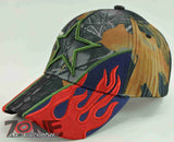 NEW! SIDE FLAME TEXAS DALLAS STAR CAP HAT DARK CAMO