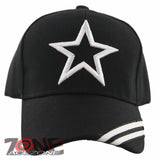 NEW! TEXAS DALLAS STAR SIDE LINE CAP HAT BLACK