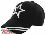 NEW! TEXAS DALLAS STAR SIDE LINE CAP HAT BLACK