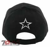 NEW! TEXAS DALLAS STAR SIDE LINE CAP HAT BLACK