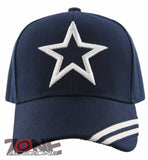 NEW! TEXAS DALLAS STAR SIDE LINE CAP HAT NAVY