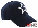 NEW! TEXAS DALLAS STAR SIDE LINE CAP HAT NAVY
