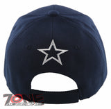NEW! TEXAS DALLAS STAR SIDE LINE CAP HAT NAVY