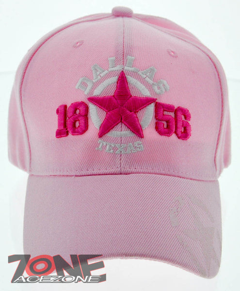 NEW! TEXAS LONE STAR 1856 DALLAS TX CAP HAT PINK