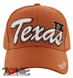 NEW! TEXAS TX LONE STAR STATE BIG TEXAS TX BALL CAP HAT ORANGE