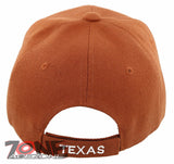 NEW! TEXAS TX LONE STAR STATE BIG TEXAS TX BALL CAP HAT ORANGE