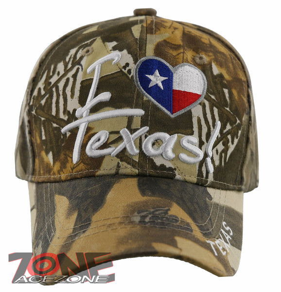 NEW! TEXAS TX LONE STAR STATE I LOVE TEXAS CAP HAT CAMO