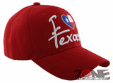 NEW! TEXAS TX LONE STAR STATE I LOVE TEXAS CAP HAT RED