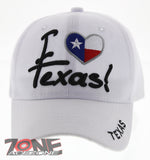 NEW! TEXAS TX LONE STAR STATE I LOVE TEXAS CAP HAT WHITE