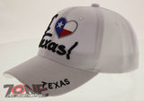 NEW! TEXAS TX LONE STAR STATE I LOVE TEXAS CAP HAT WHITE