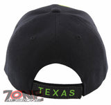 NEW! TEXAS TX LONE STAR STATE MAP TEXAS CAP HAT BLACK GREEN