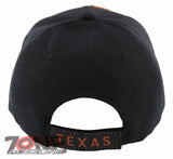 NEW! TEXAS TX LONE STAR STATE MAP TEXAS CAP HAT BLACK ORANGE