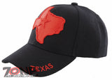NEW! TEXAS TX LONE STAR STATE MAP TEXAS CAP HAT BLACK RED