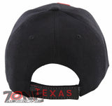 NEW! TEXAS TX LONE STAR STATE MAP TEXAS CAP HAT BLACK RED