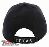 NEW! TEXAS TX LONE STAR STATE MAP TEXAS CAP HAT BLACK WHITE