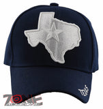 NEW! TEXAS TX LONE STAR STATE MAP TEXAS CAP HAT NAVY