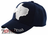 NEW! TEXAS TX LONE STAR STATE MAP TEXAS CAP HAT NAVY