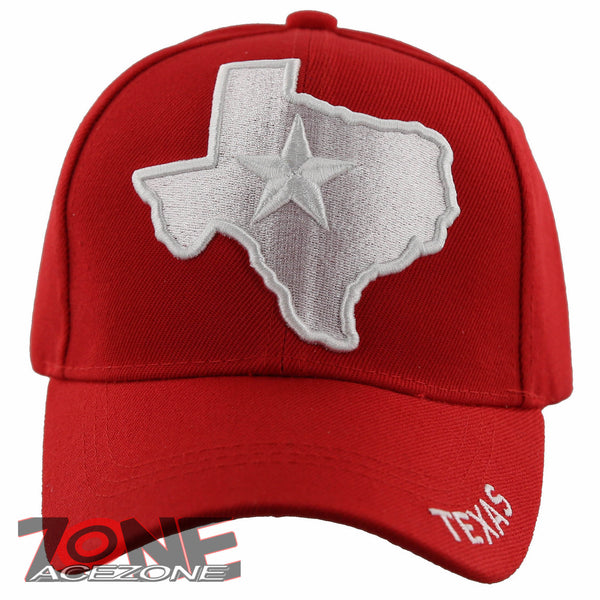 NEW! TEXAS TX LONE STAR STATE MAP TEXAS CAP HAT RED
