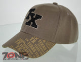 NEW! TEXAS TX LONE STAR STATE SIDE PRINT CAP HAT TX BLACK TAN