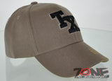 NEW! TEXAS TX LONE STAR STATE SIDE PRINT CAP HAT TX BLACK TAN