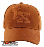 NEW! TEXAS TX LONE STAR STATE SIDE PRINT CAP HAT ORANGE