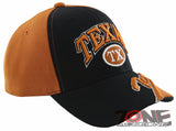 NEW! TEXAS TX BASEBALL CAP HAT BLACK & ORANGE