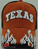 NEW! FLAME TEXAS TX CAP HAT ORANGE BLACK