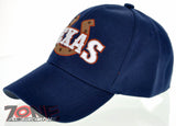 NEW! TEXAS TX HORSESHOE COWBOY CAP HAT NAVY