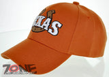 NEW! TEXAS TX HORSESHOE COWBOY CAP HAT ORNGE