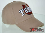 NEW! TEXAS TX HORSESHOE COWBOY CAP HAT TAN