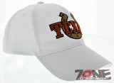 NEW! TEXAS TX HORSESHOE COWBOY CAP HAT WHITE